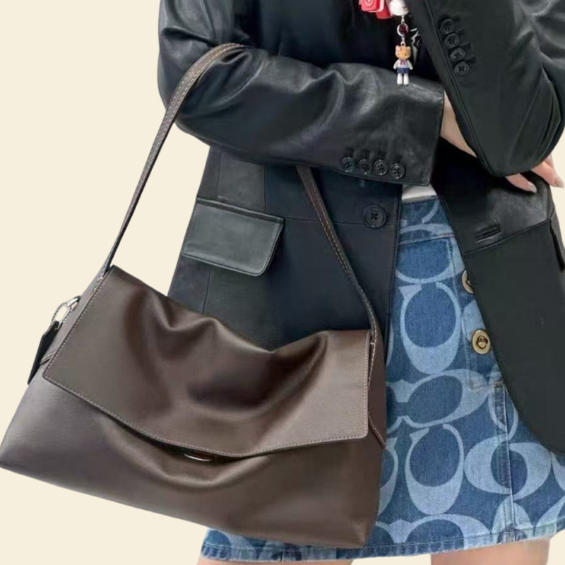 26 New Models of Chelsea36 Chelsea Bags, Large-Capacity Minimalist Style Hobo Underarm Bag, Genuine Leather Flap Shoulder Bag