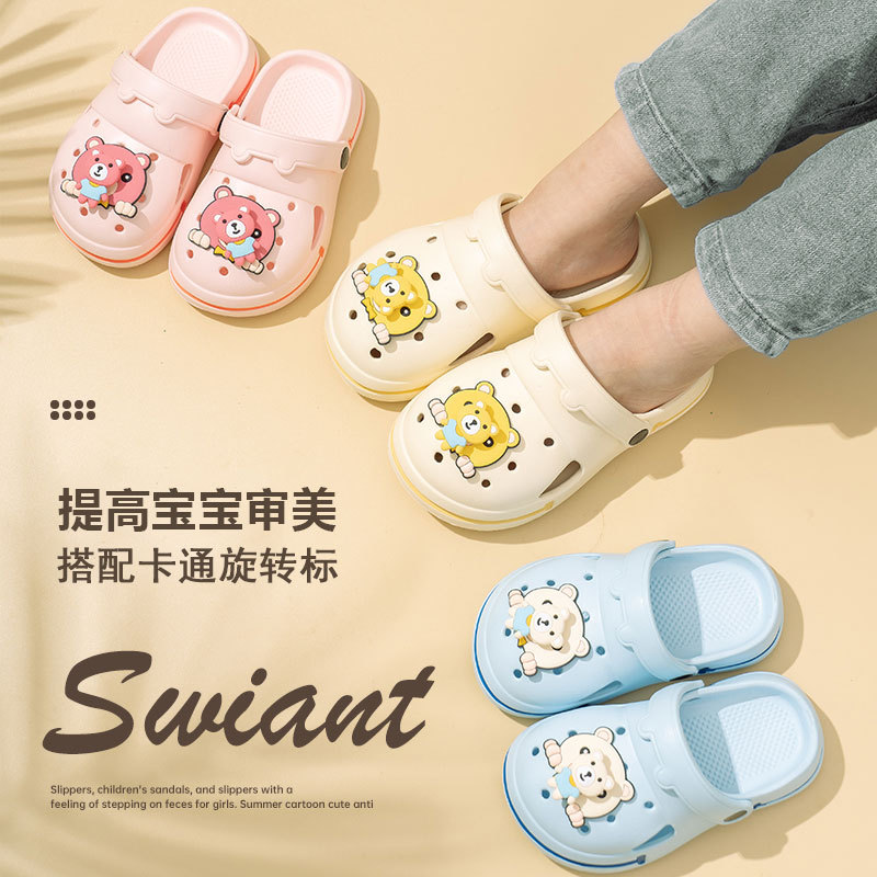 Zapatillas DE LOS NIÑOS verano Niños Niñas baño interior Eva sandalias del bebé dibujos animados lindo playa agujero zapatos