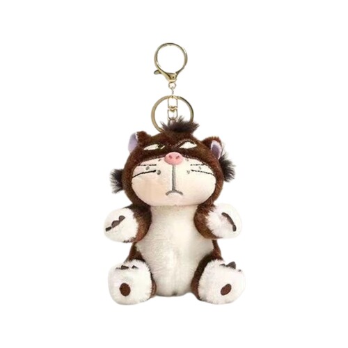 Cat-shaped keychain, plush toy, cute cat, Car keychain, schoolbag accessory, mini decoration