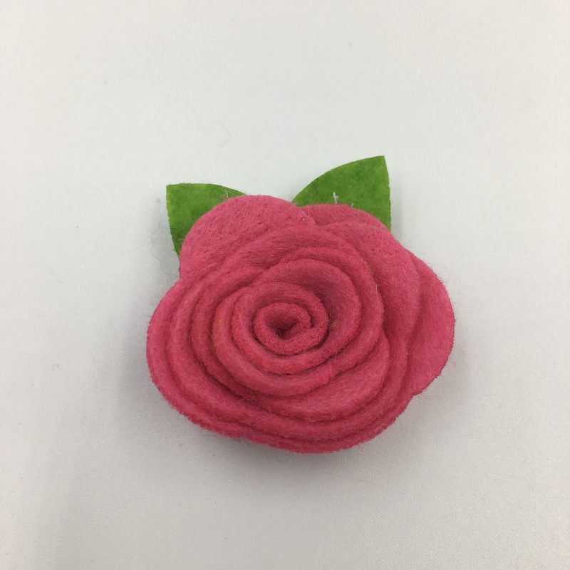 4cm 펠트 천 꽃---로즈 레드