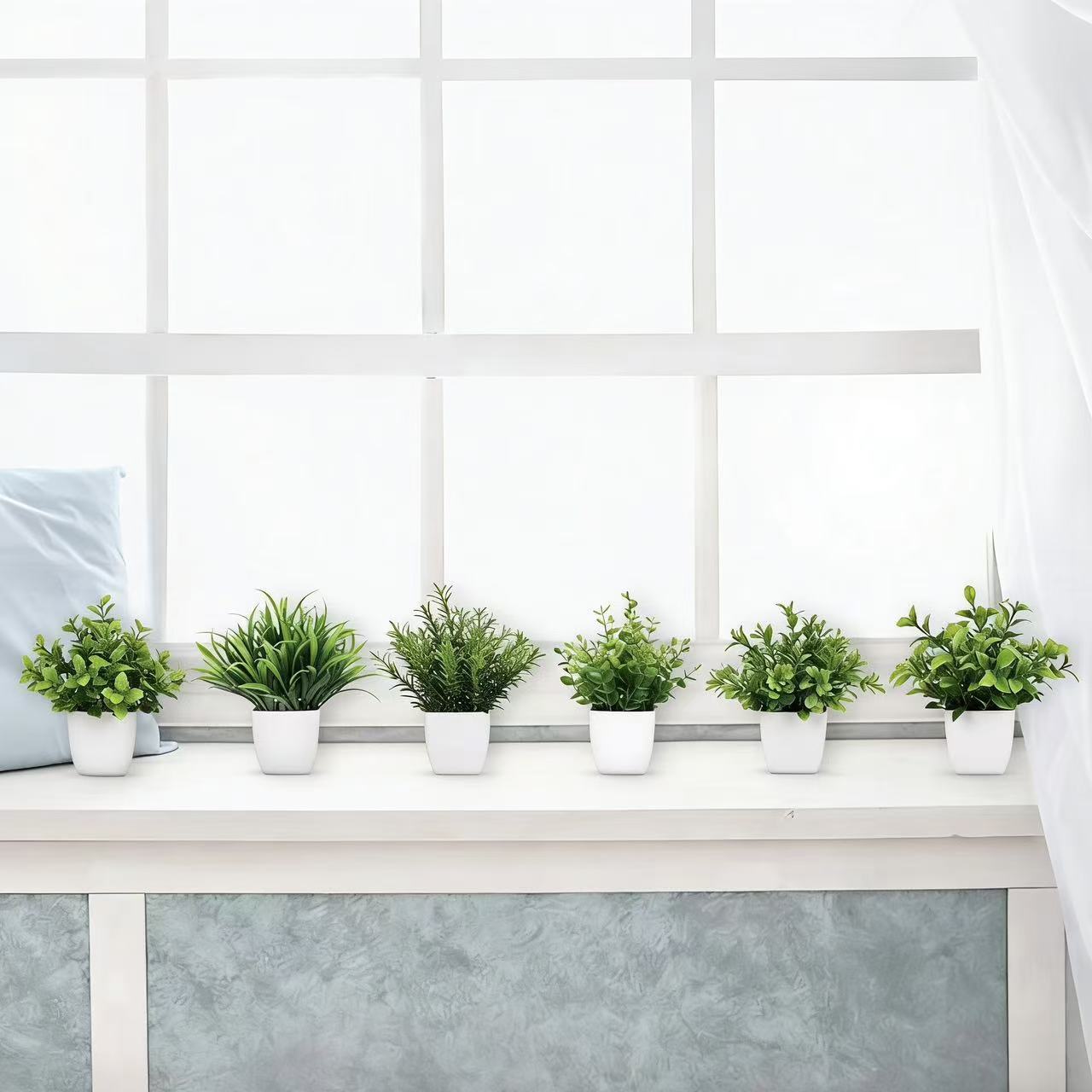 Transfronterizos venta caliente planta simulada planta simulada verde decoración interior y exterior maceta de plástico maceta de eucalyptus image 3