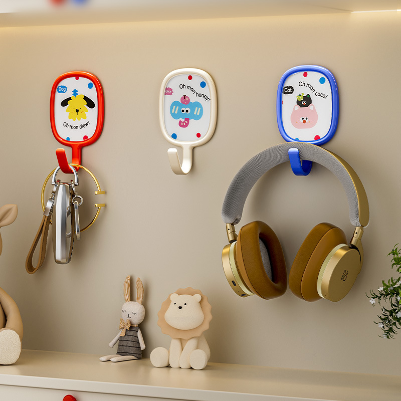 Gancho de dopamina de plástico - Adhesivo fuerte, sin perforación y sin marcas, con capacidad de carga, para dormitorio, baño y cocina