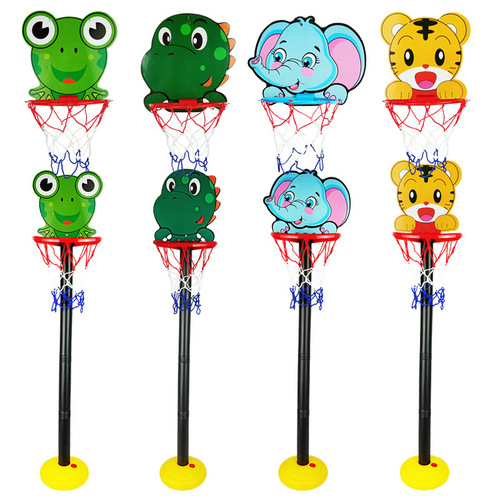 Cross-border hot selling children's cartoon animal basketball board outdoor and indoor hanging vertical basketball stand toys wholesale