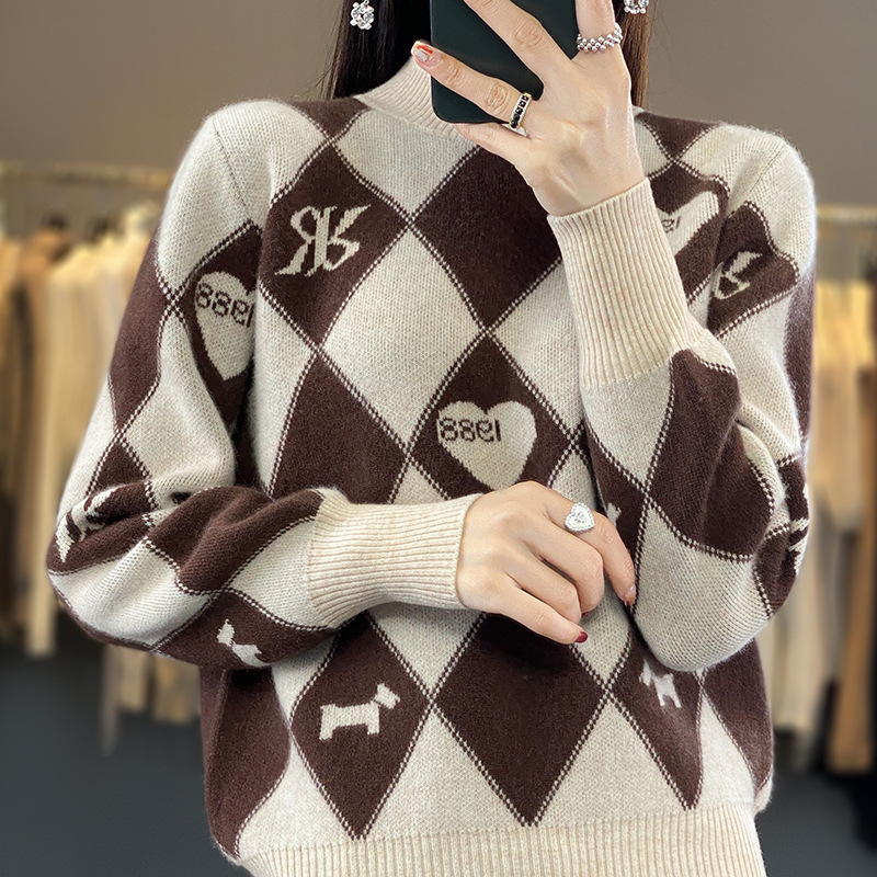 Woolen knitted design base body-friendly sweater