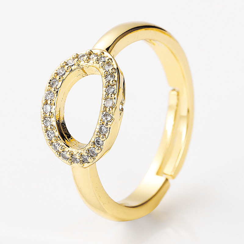 wholesale jewelry 26 English alphabet copper ring Nihaojewelrypicture6