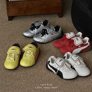 Xshx Kidsren's Functional Thin-Soled Shoes for Boys and Girls Wenzhou Shoes Velcro Design Autumn New Retro Sports Flip Tongue