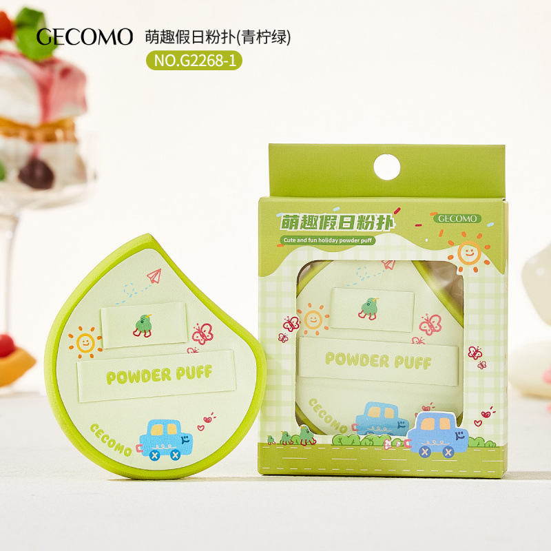 GECOMO polvo de vacaciones, polvo seco y húmedo, herramienta de polvo de polvo para la piel Q-ball, cojín de aire más grueso.