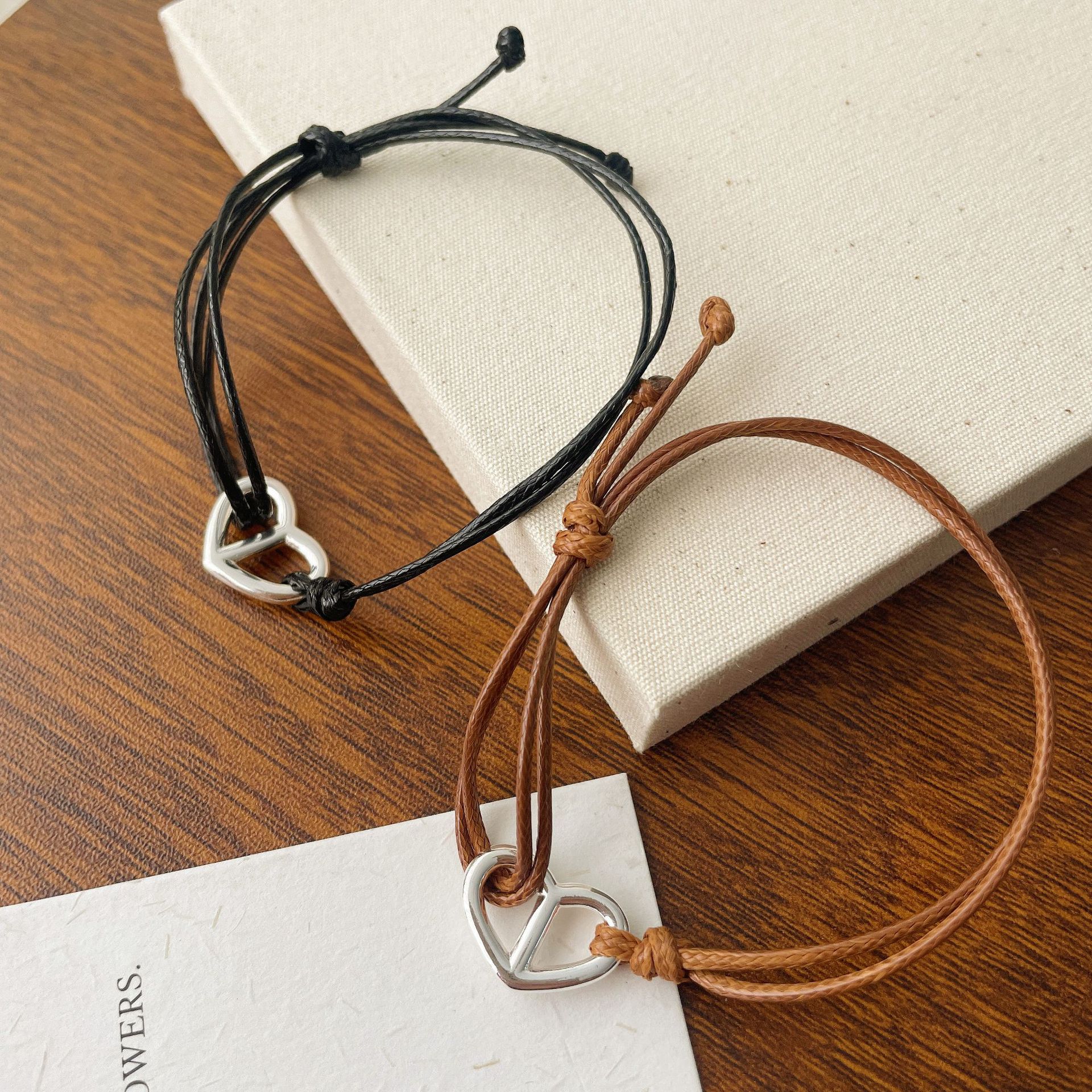 Simple Style Heart Shape Pu Leather Sterling Silver Plating Gold Plated Women's Bracelets display picture 1