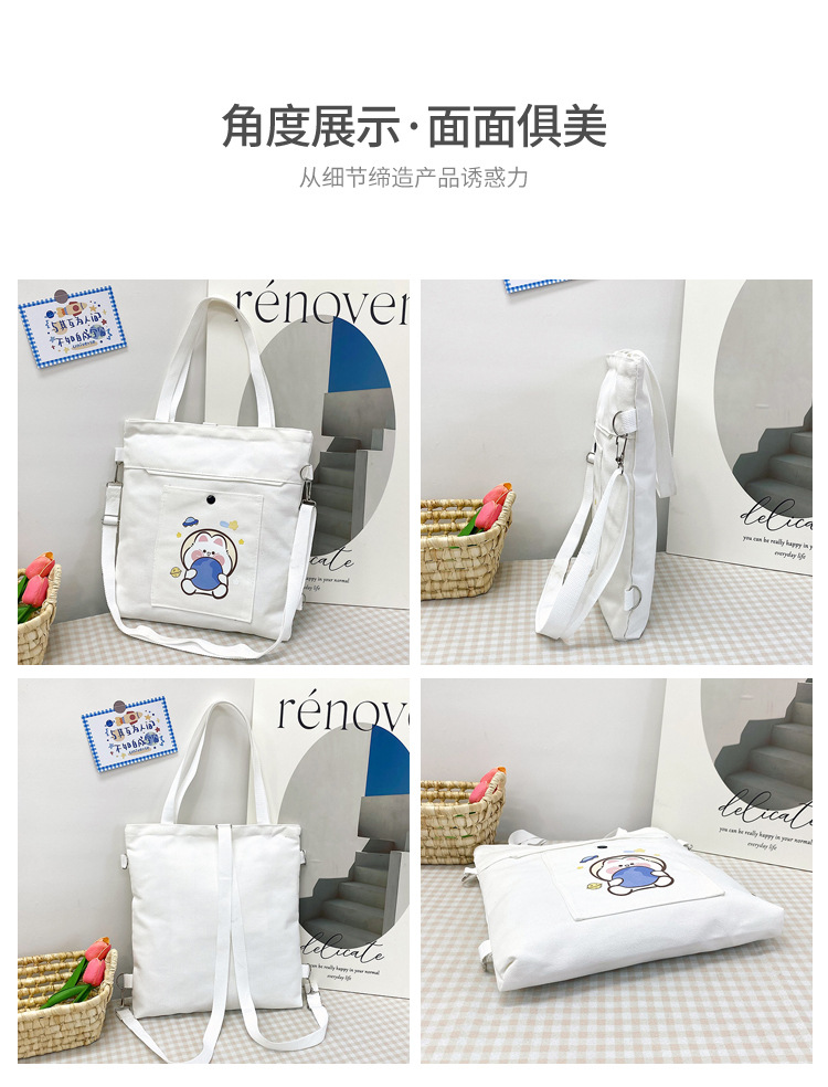 Wholesale of 2025 new cartoon casual canvas bags, large-capacity, fashionable and cute girl single-shoulder bags and tote crossbody bags undefined