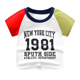 Летняя одежда для мальчиков, детский лонгслив, топ, футболка с коротким рукавом, в западном стиле