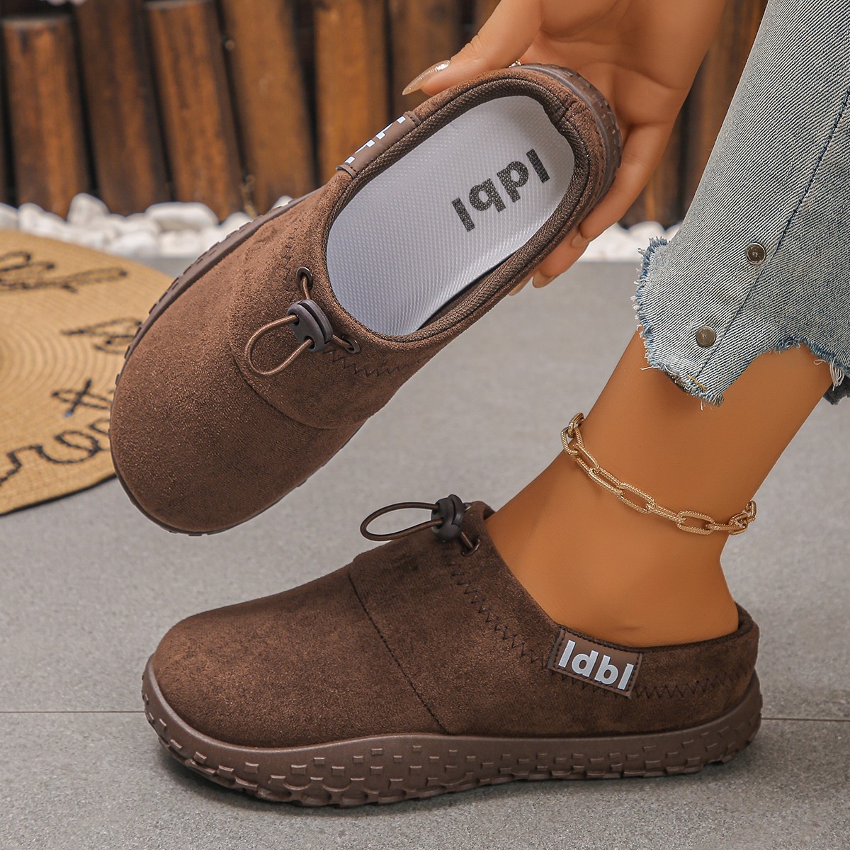 2026 foreign trade large size closed-toe flat casual round-toe slippers, niche trendy comfortable versatile slippers, cross-border hot item