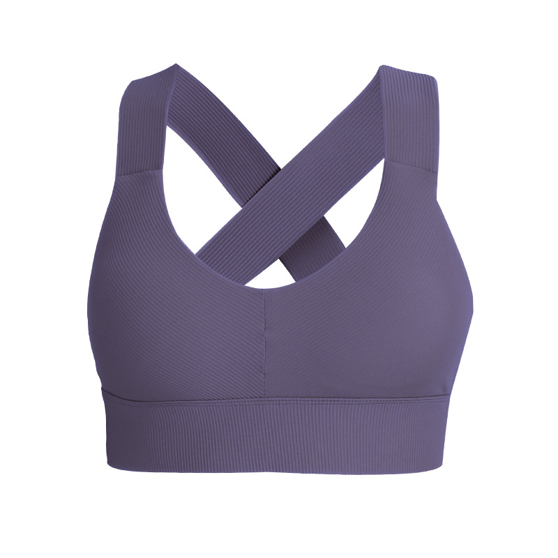 Costilla europea y americana cruz espalda ropa interior deportiva mujeres a prueba de golpes push-up running fitness chaleco desgaste exterior yoga sujetador