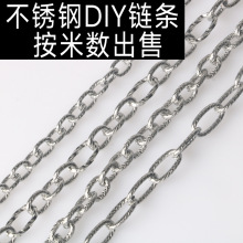 不锈钢椭圆螺纹O字链手链项链钛钢diy半成品饰品链条配件材料