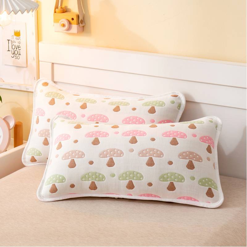 일본산 버섯 거즈 베갯잇