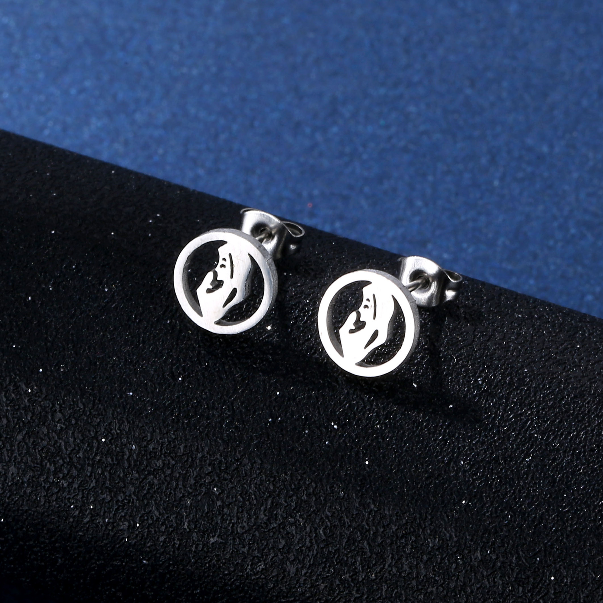 Fashion Geometric Stainless Steel Plating Earrings Necklace 1 Set