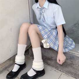 针织袜套白色毛线堆堆袜子jk小腿袜春夏袜子女秋冬腿套薄款中筒