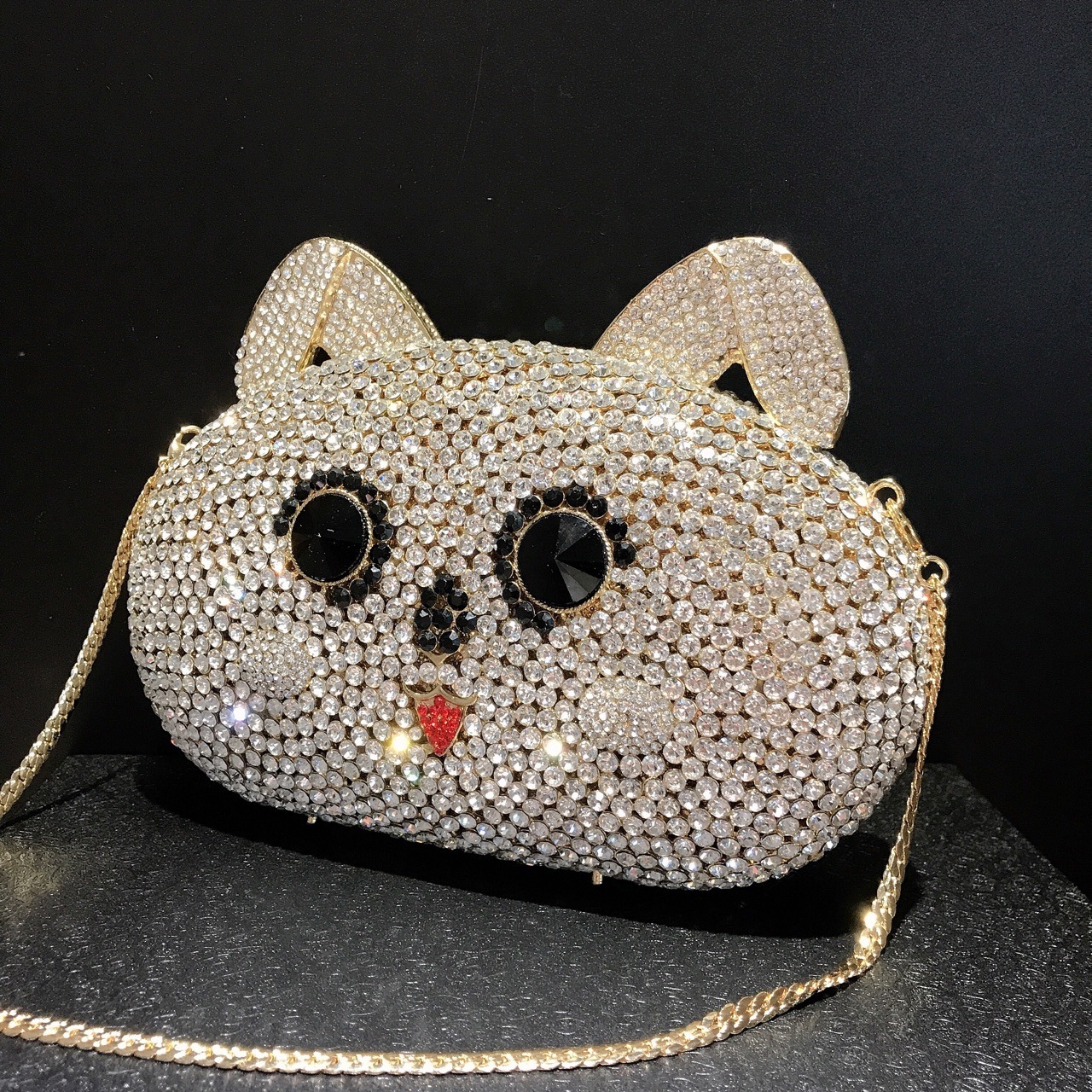 * nuevo animal conejo bolsas de cena de diamantes bolsas de metal hueco bolsas de mujer bolsas de mano europeas y americanas bolsas de conejo