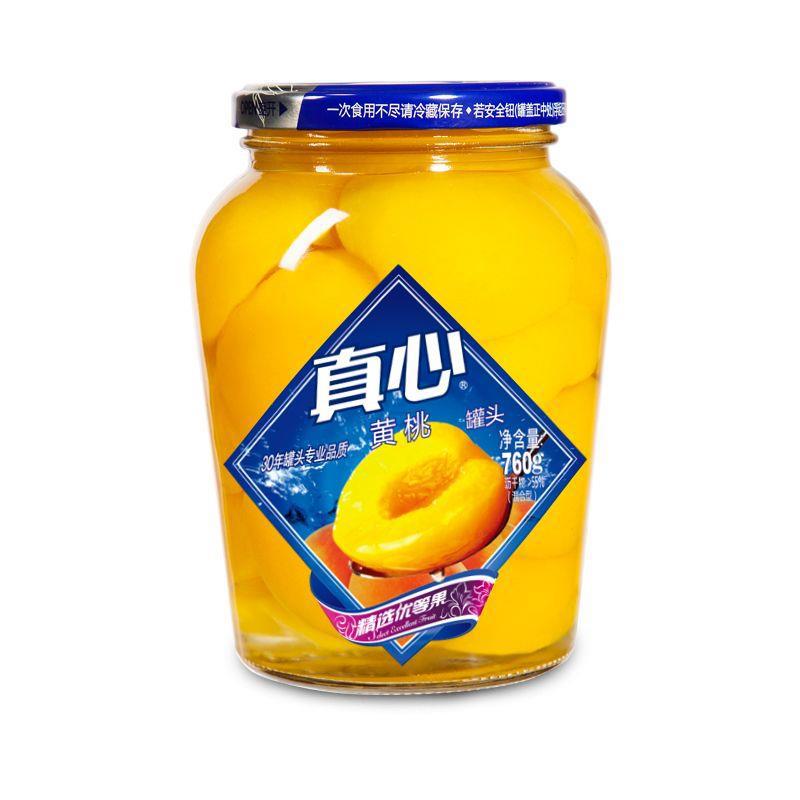 真心水果黄桃罐头760g即食新鲜水果黄桃水果罐头糖水聚餐批发送礼