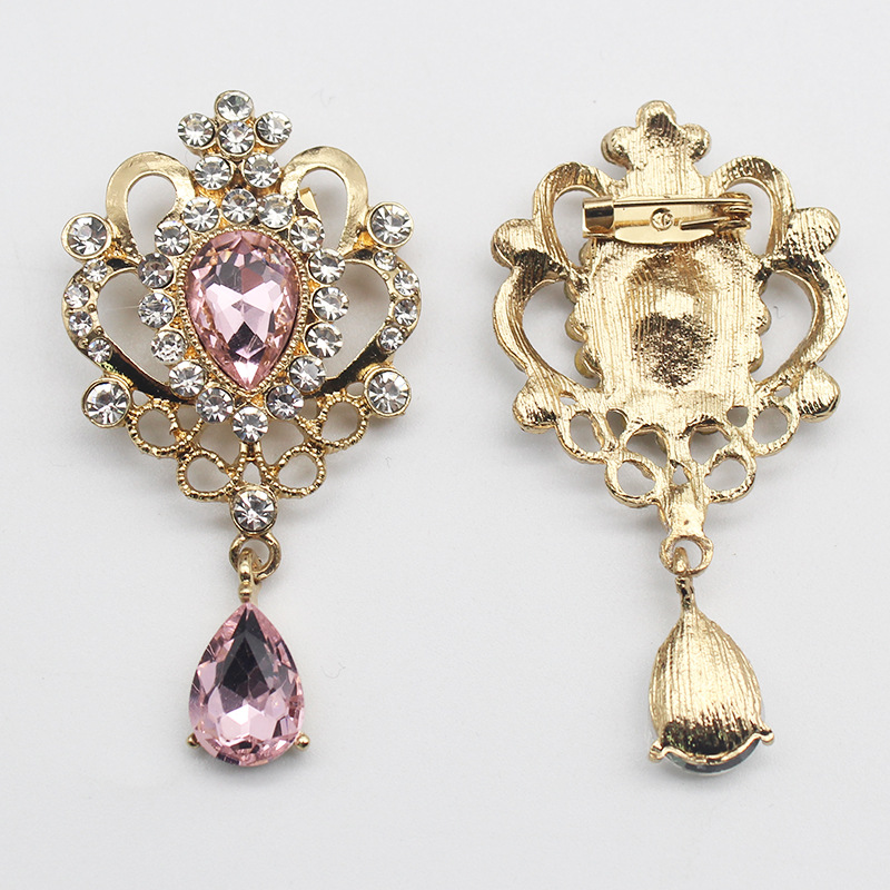 Brooches Classification Simple Style Pin Water Droplets Alloy Inlay Rhinestones Unisex Brooches