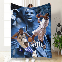 跨境NBA篮球赛事运动明星球员人物法兰绒毛毯午睡毯家居盖毯毯子