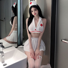 林林婷情调趣味可爱性感透视挂脖护士制服分体角色扮演舞台表演服