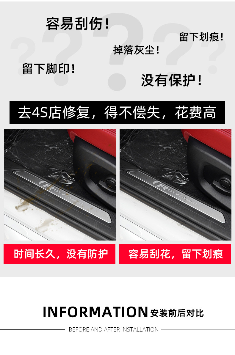 Jaguar XEL XFL F-PACE I-PACE Door Sill Protector TPU Film