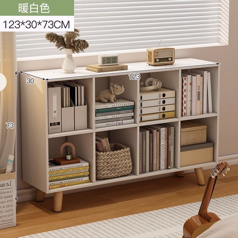 Estantería de piso a techo, gabinete de ocho cuadrículas, hogar simple, sala de estar para niños, estantería pequeña de varios pisos contra la pared, estante de almacenamiento de libros