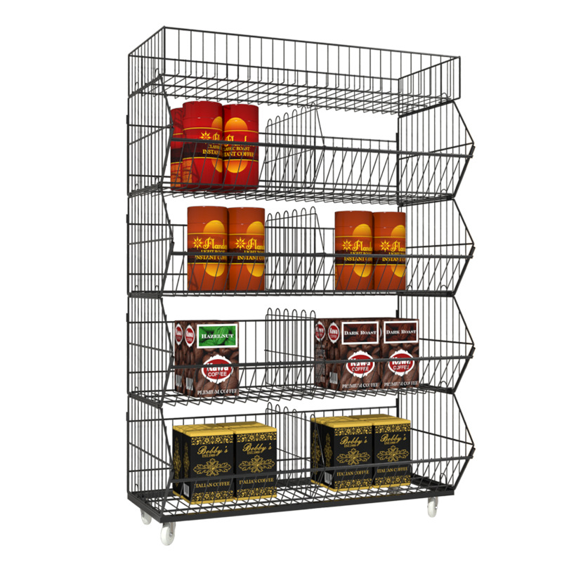 德丰便零食货架钱大妈单网式货架商场促销货架斜口篮