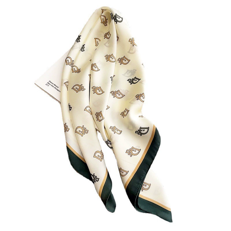 Silk thin scarf, neckerchief, headband