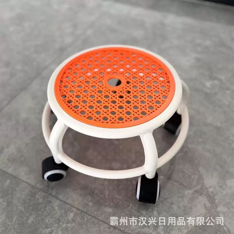 万向轮小凳子滑轮矮凳浴室洗澡小椅子塑料家用小板凳换鞋凳静音轮|undefined