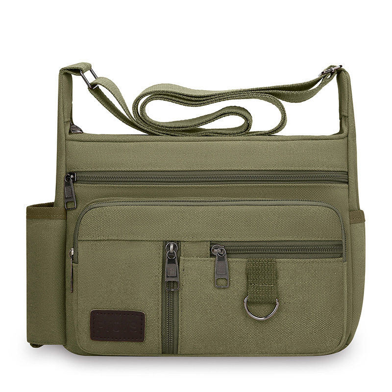 Bolso bandolera de gran capacidad de nuevo estilo para hombre, bolsa de lona de viaje de ocio con taza de agua multifuncional