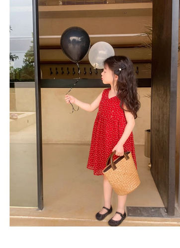 Girls dress summer new style girls retro vest dress chiffon skirt for children and middle-aged children dropshipping