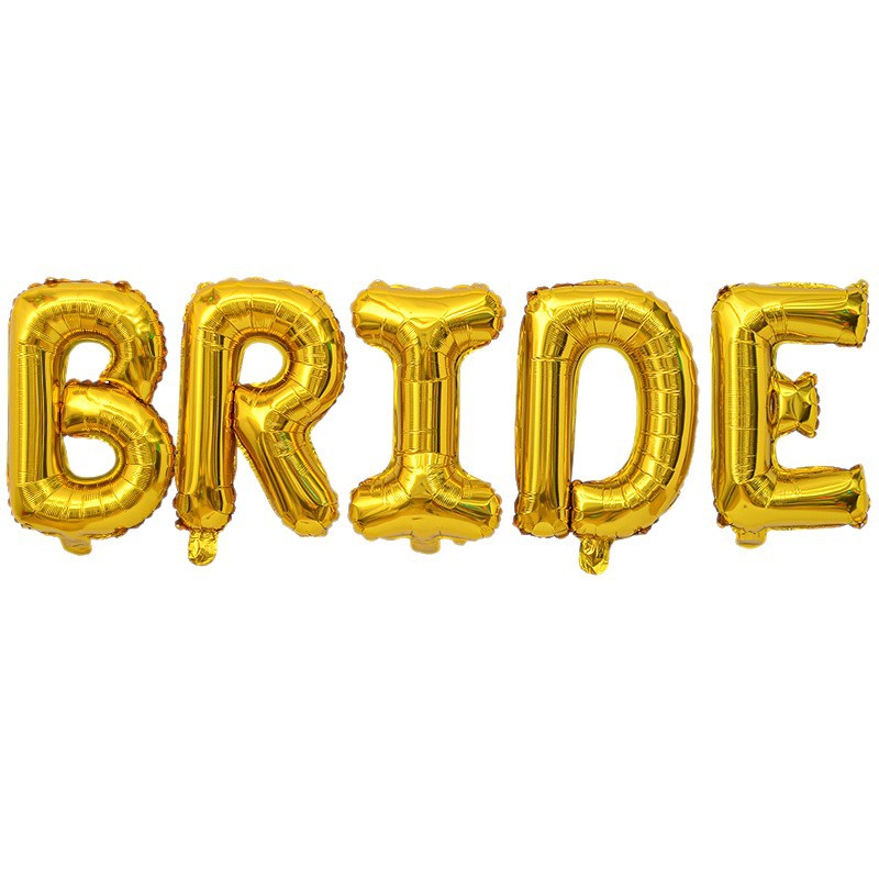 Globos de letras de aluminio para novias, superventas transfronterizos, en dorado, plateado y oro rosa con la inscripción BRIDE, para decoraciones de bodas y despedidas de soltera. image 5