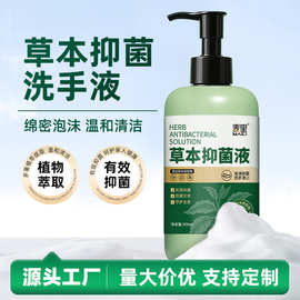 草本抑菌洗手液300ml植物温和酒店家用按压水洗泡沫洗手液批发