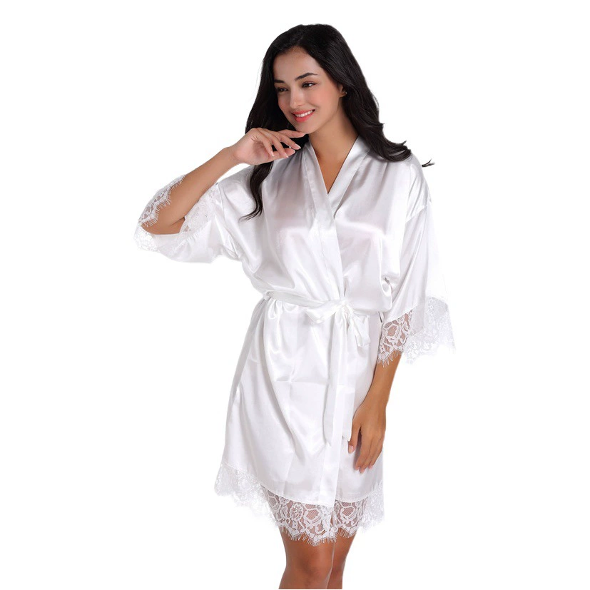 Высоко чувство горячего тиснения Bride Леди кардиган халат Кружева Невеста Свадебный макияж Морской халат