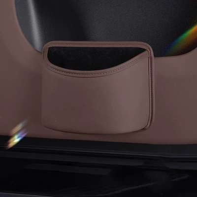 Car Trash Can, Door Storage Car storage bag/box - leather-multifunctional-storage-bag-trash-can-mocha-brown-205167