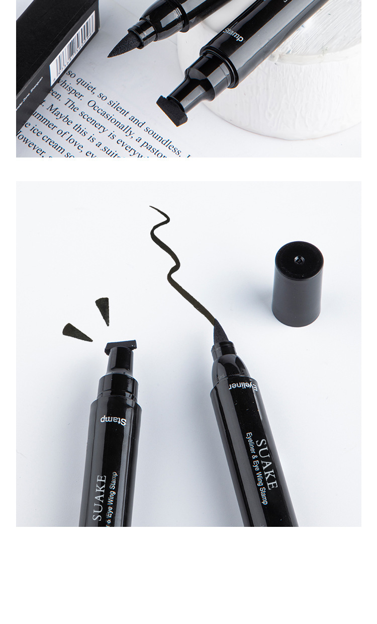 SUAKE Two-in-one seal eyeliner, quick-drying, non-smudging, water-repellent, double-ended eyeliner undefined
