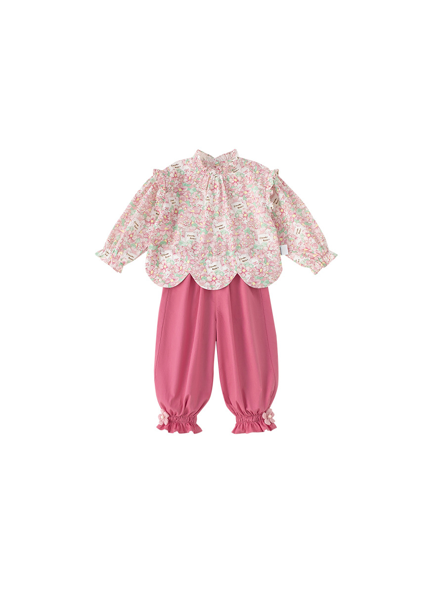 Yubao ropa infantil niñas primavera y otoño nuevo bebé camisa de flores para niños pequeños niñas ociosas dos piezas
