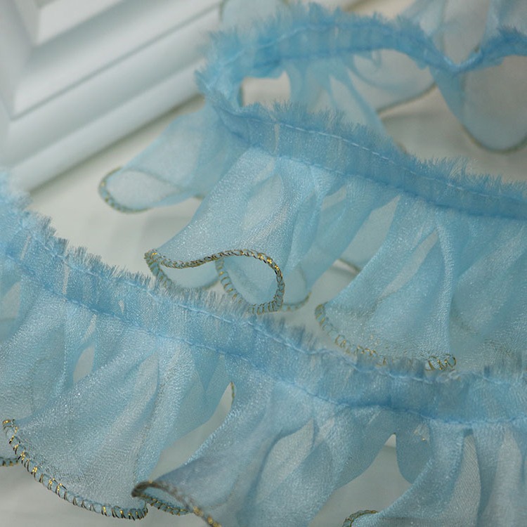 定货5cm彩云纱金丝边打折木耳花边 迷糊娃娃 玩具 布帘 辅助材料