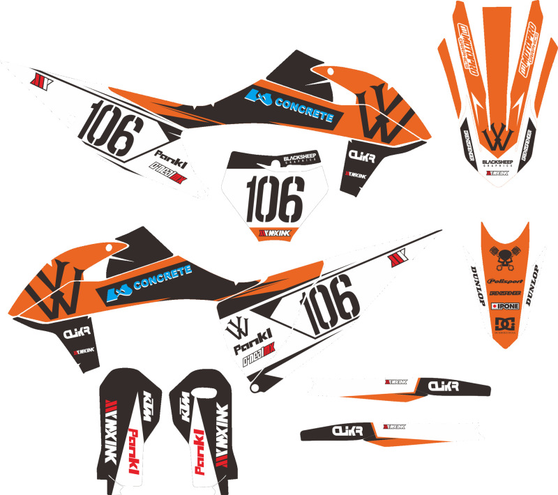 KTM250EXCF ステッカーデカールプリントステッカーフィルム Gaosai モトクロスステッカーレーザーに適しています|undefined