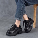 以一 Высокая обувь на платформе для кожаной обуви в английском стиле, подходит для подростков, в британском стиле