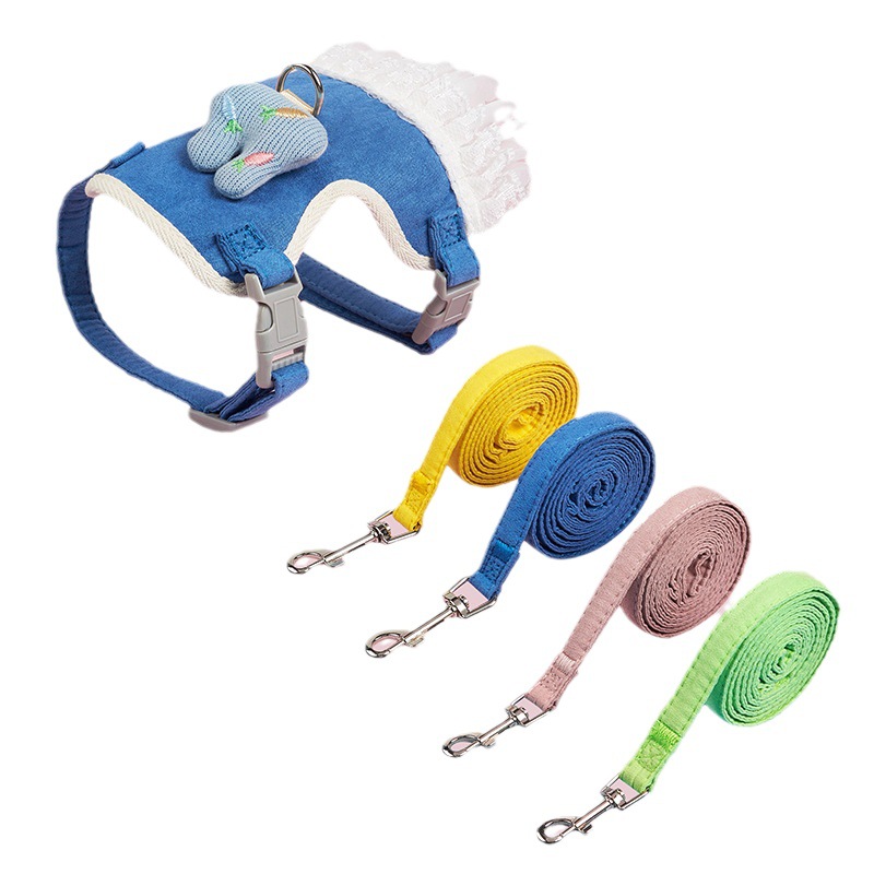 Nuevo gato chaleco oso de peluche pequeño perro correa del pecho caminando conejito cuerda cadena suministros para mascotas