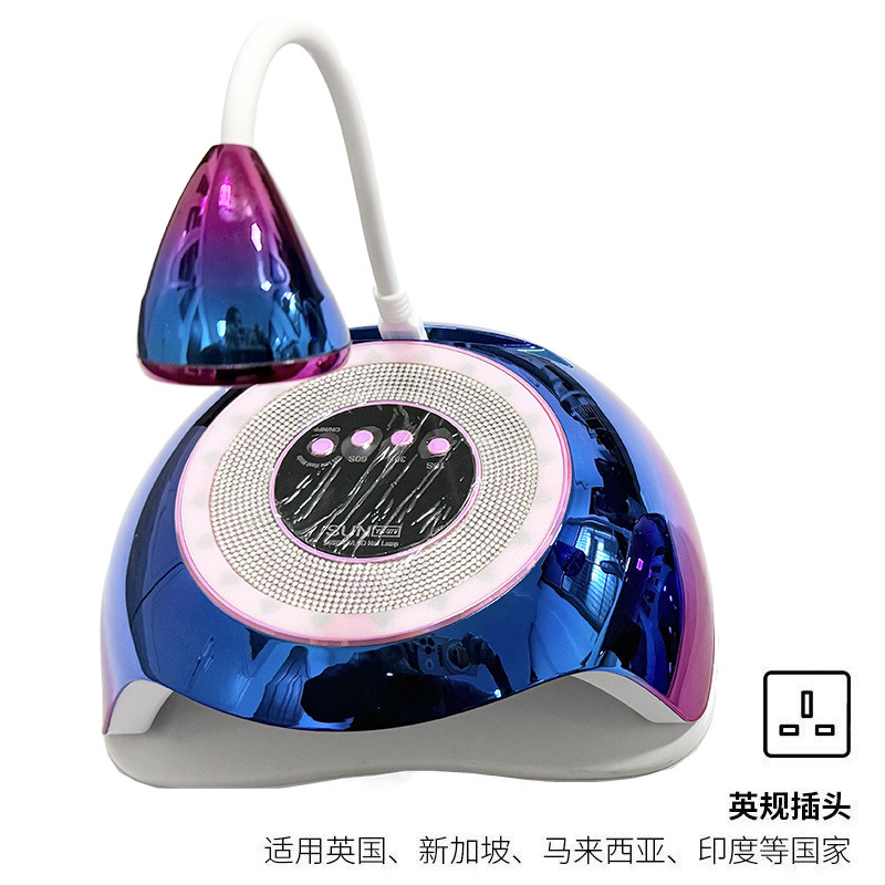 Lámpara de manicura de almacenamiento 268W de alta potencia UV + LED doble fuente de luz pegamento de manicura luz fototerapia inteligente transfronteriza