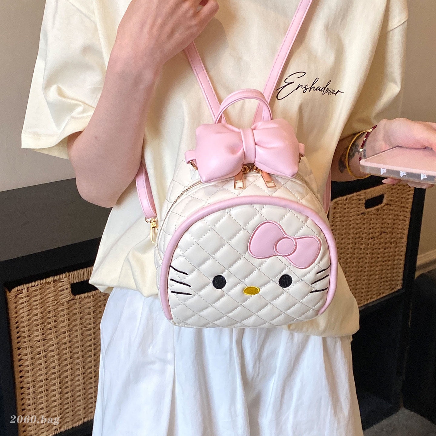 Mochila encantadora universal popular de dibujos animados de viaje dulce gato nuevo 2026 estudiantes de verano súper fuego