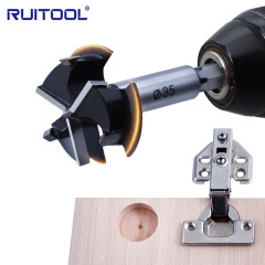 35mm hinge hole opener with limit three-blade alloy reaming drill woodworking cabinet door hinge drilling tool