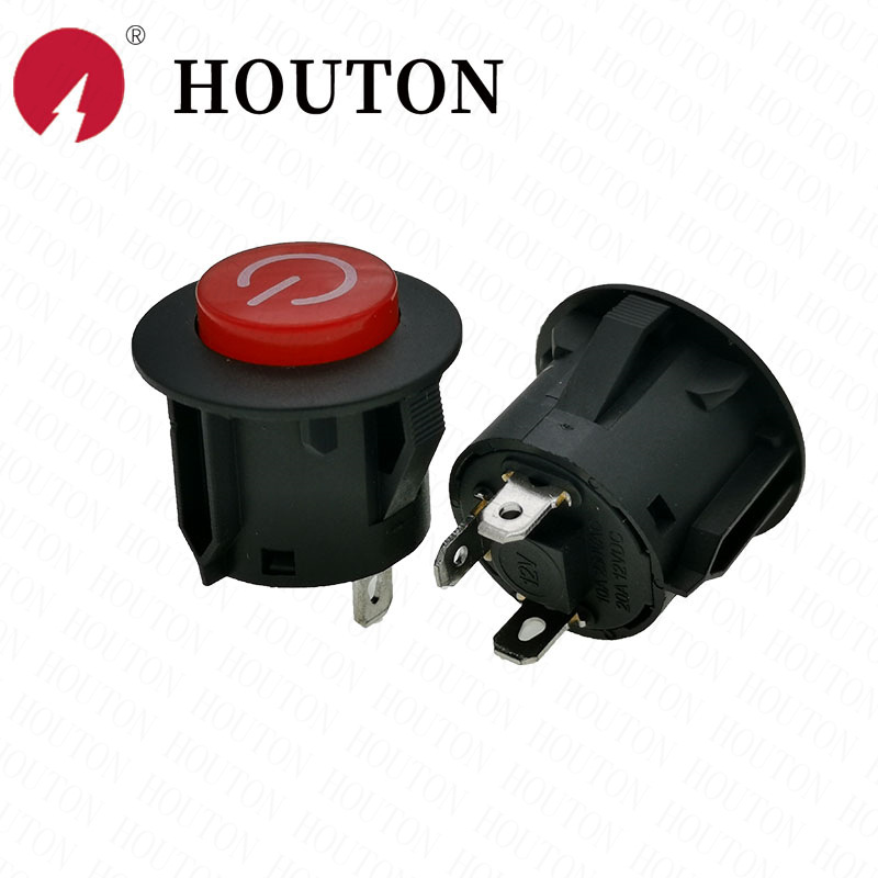 DS-422AD开孔26MM开关三脚玩具车按钮点动带灯自锁电瓶车红头R221