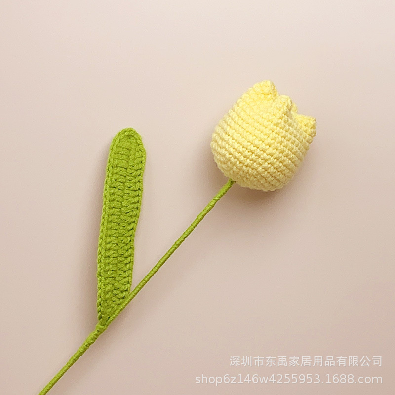 玫瑰花编织花束假花手工钩针仿真花毛线花朵成品情人节教师节礼物|undefined