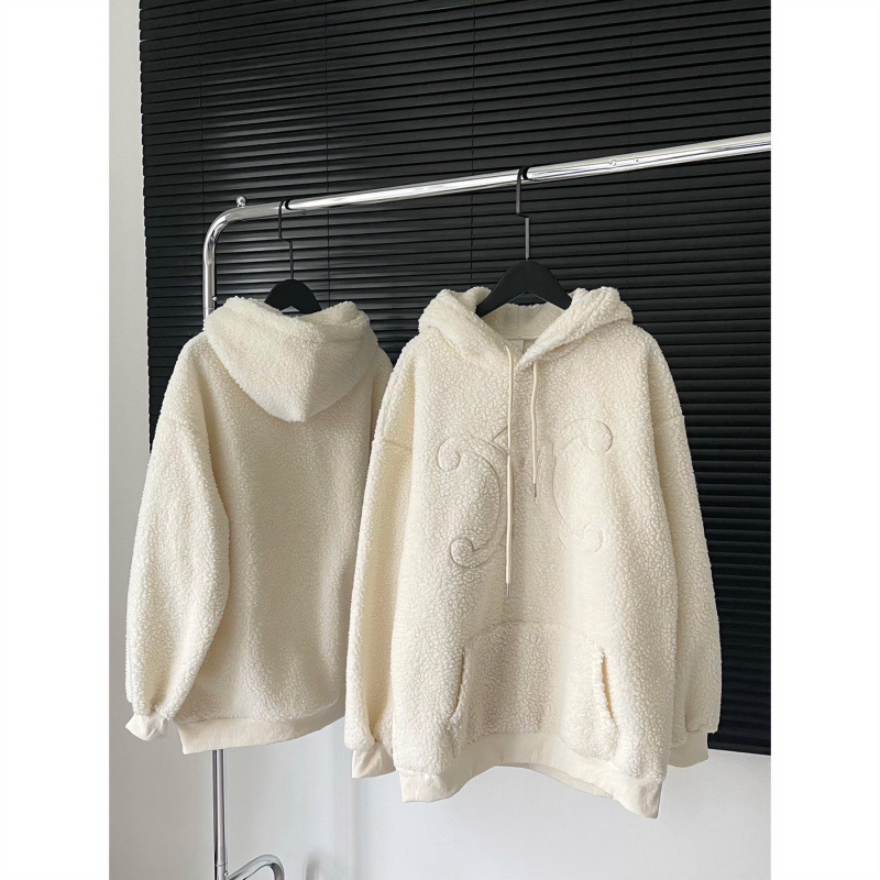 High-End Velvet Thickened Hooded Sweatshirt for Women in Autumn and Winter New Loose Korean Style Versatile Simple Niche Tops