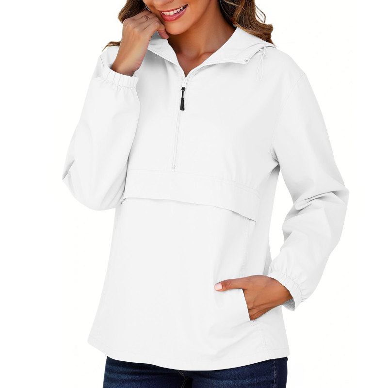 Outdoor Casual Foldable Rain Jacket Women's Waterproof Raincoat with Hood Cycling Jacket Windbreaker Jacket