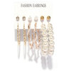 Set, fashionable earrings from pearl, European style, simple and elegant design